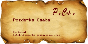 Pozderka Csaba névjegykártya