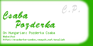 csaba pozderka business card